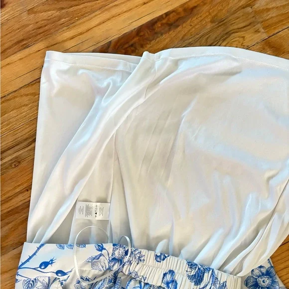 Milk &Honey womens blue toile floral high low skirt#ruffle#cottagecore#pullon - Picture 7 of 8